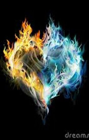 Fire and ice angel wings print